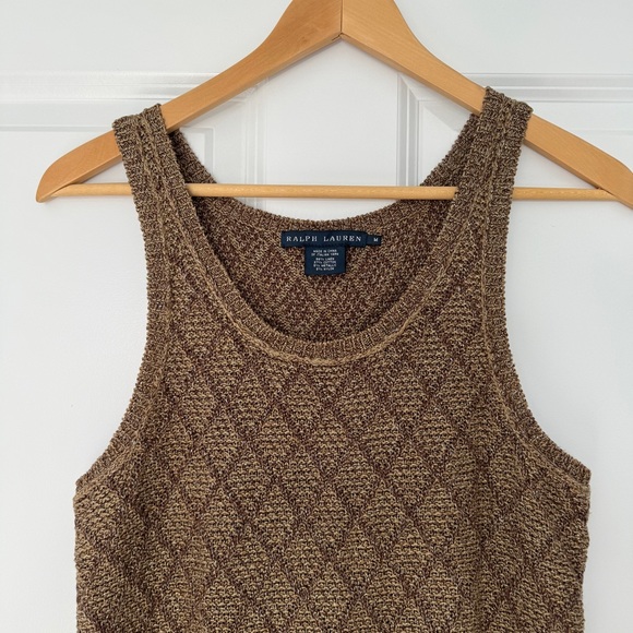 Vintage Ralph Lauren Italian Woven Knit Metallic Midi Dress - Picture 2 of 5